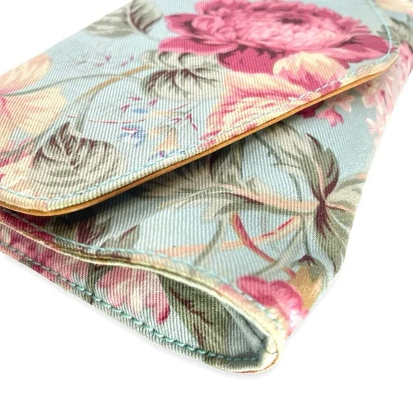 🪻RARE 🌷Vintage Ralph Lauren Floral Envelope Clutch Crossbody in Light Blue - Picture 9 of 15